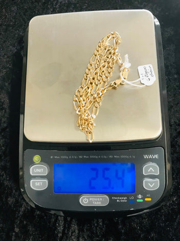 Solid 9ct Gold 3-1 Figero Chain 1079