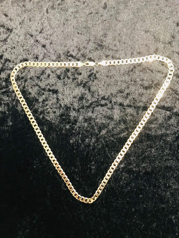 9ct Solid Gold Italian made diamond cut curb Chain