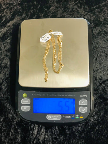 9ct Yellow Gold Necklace Diamond cut curb Chain 1082