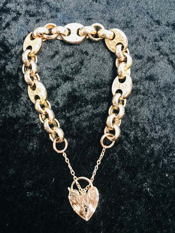 Classic 10ct Rose Gold Padlock Bracelet