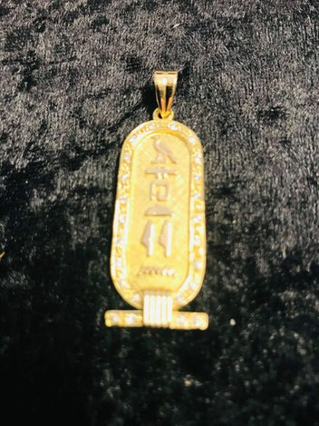 18ct Gold and Diamond Custom Egyptian Pendant 1095