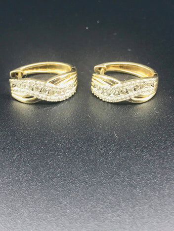 9ct Gold Diamond Earrings 1099