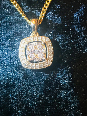 9ct gold chain and diamond Pendant 1113