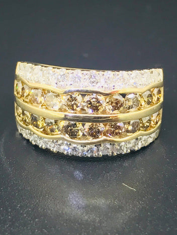 9ct Gold Champaign Diamond ring 1134