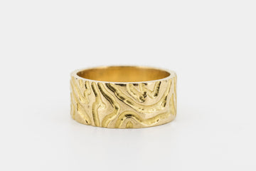 18CT SOLID GOLD MENS RETRO RING #12