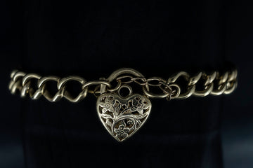 9CT GOLD BRACELET WITH HEART LOCKER