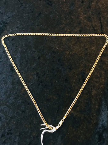 9ct yellow gold Necklace diamond cut curb chain.