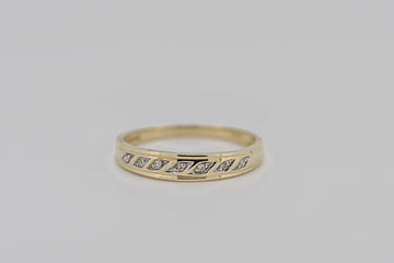 9ct solid yellow gold and diamond eternity ring