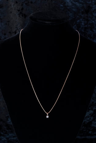 9ct gold Italian made snake chain with diamond pendant