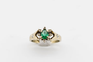 VINTAGE 9CT GOLD EMERALD RING