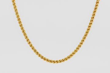 22ct yellow gold rope chain necklace