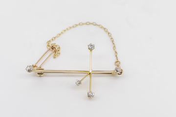 15CT GOLD AND DIAMOND, SOUTHERN CROSS PENDANT / PIN BROACH