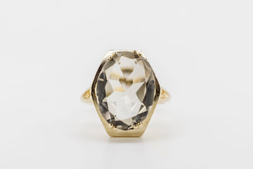 14CT GOLD WHITE TOPAZ RING