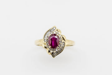 18CT GOLD RUBY AND DIAMOND RING