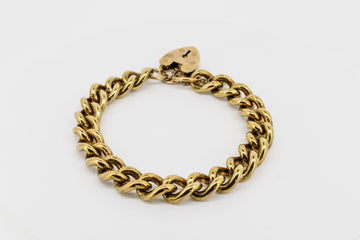 9ct yellow gold antique padlock bracelet