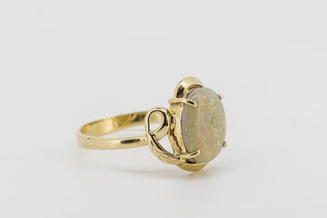 14CT GOLD DOUBLET OPAL RING