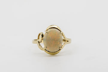 14CT GOLD DOUBLET OPAL RING