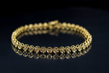 18ct yellow gold diamond tennis bracelet