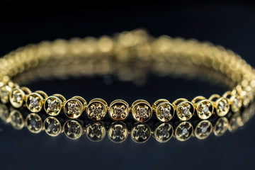 18ct yellow gold diamond tennis bracelet