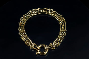 9ct solid yellow gold gate bracelet