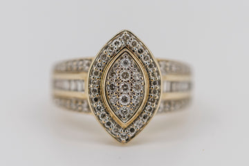 9ct Classy Yellow Gold and Diamond Ring