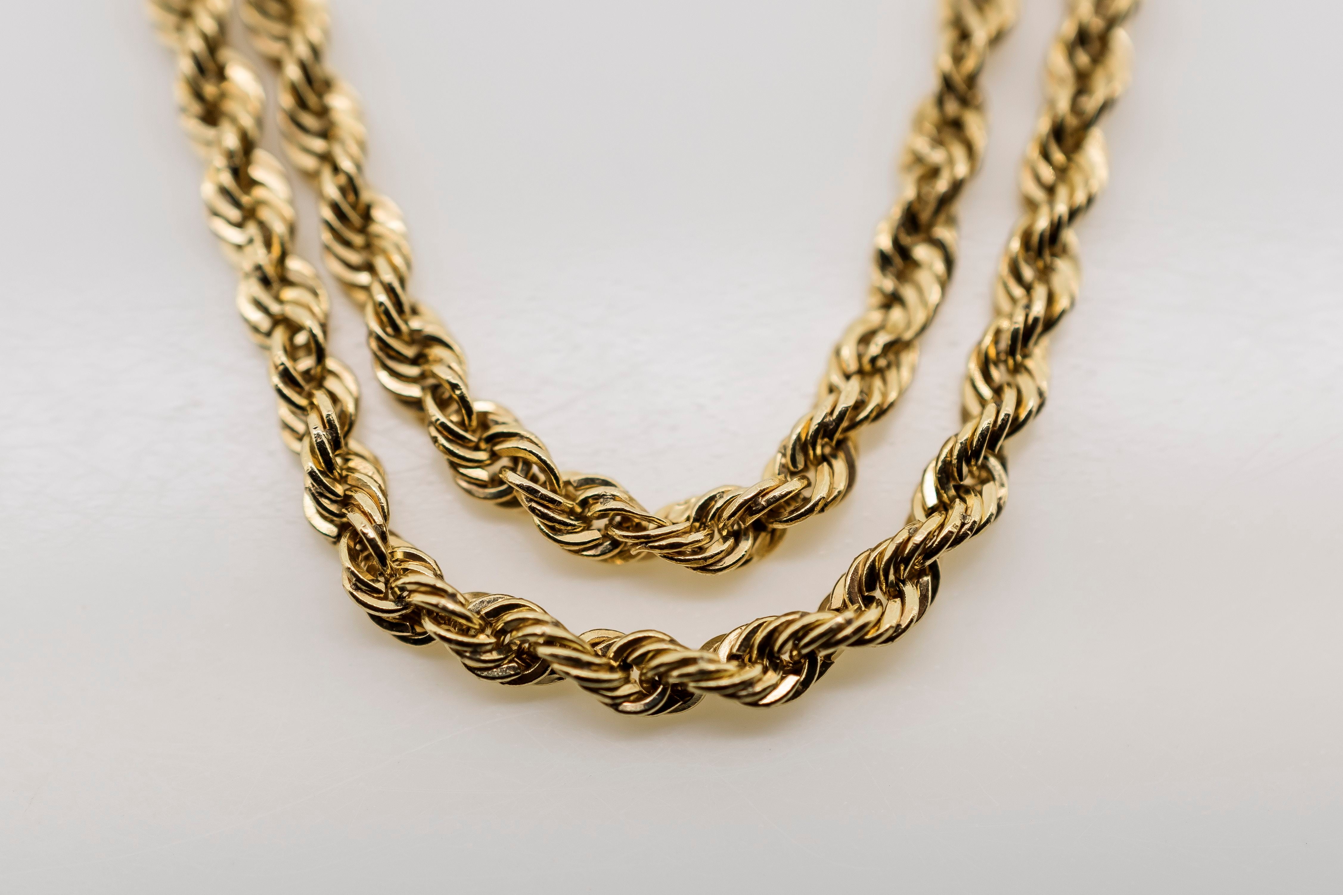 18ct gold rope chain necklace – Once Loved Treasures