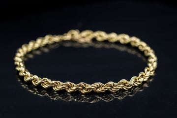 18ct yellow gold rope chain bracelet