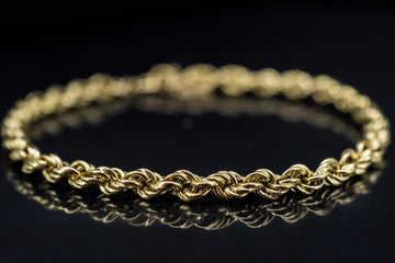 18ct yellow gold rope chain bracelet