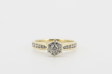 9CT GOLD A DIAMOND RING