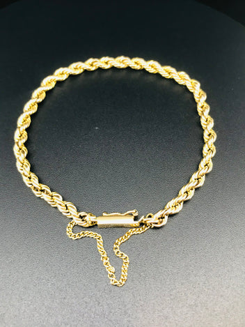 9ct gold rope bracelet