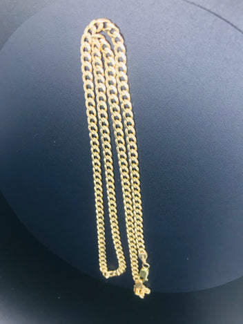 9ct gold Italian made flat curb chain