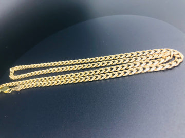 9ct gold Italian made flat curb chain