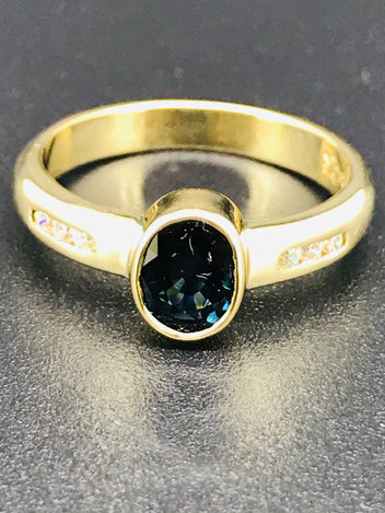 12ct gold sapphire and diamond ring