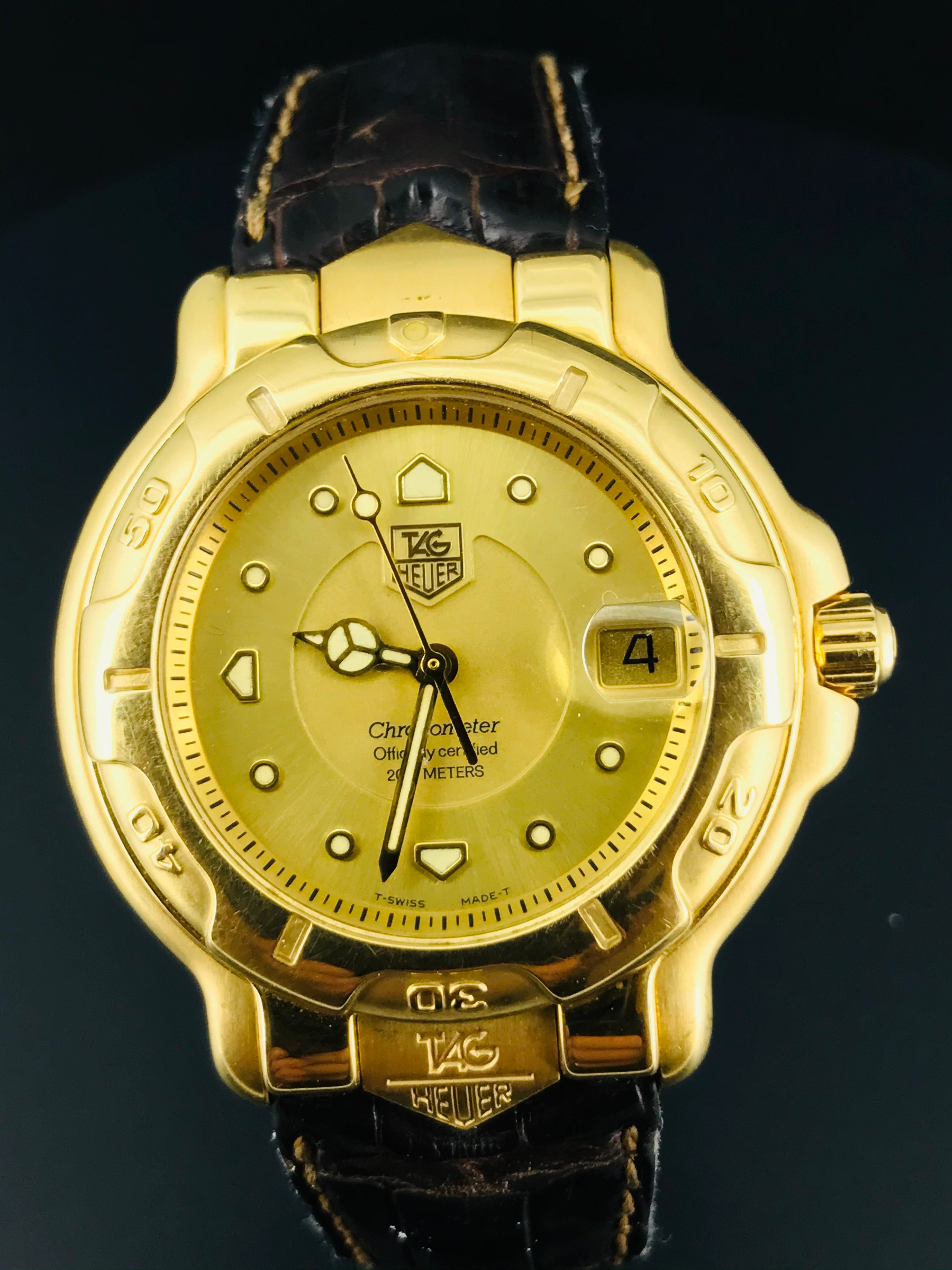 Tag heuer 6000 series 18k online gold