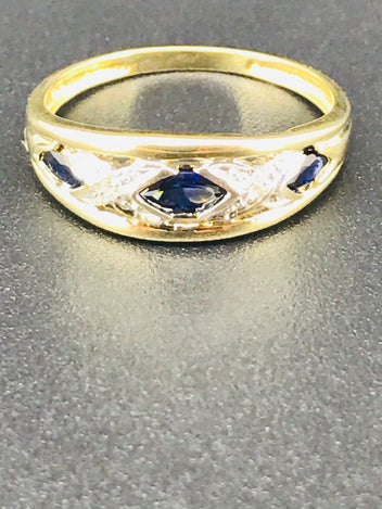 9ct gold sapphire a diamond ring