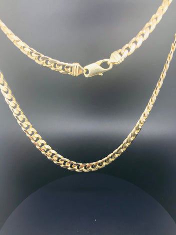 9ct solid gold curb chain necklace