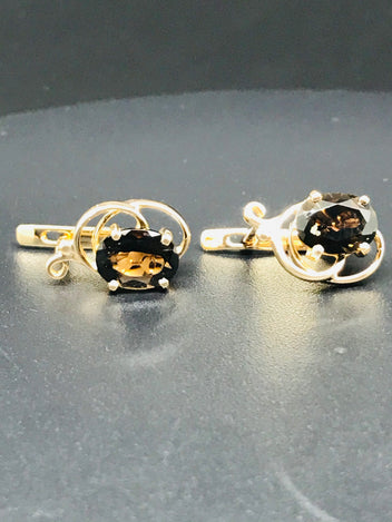 14ct rose gold garnet earrings