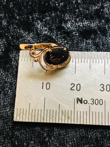 14ct rose gold garnet earrings