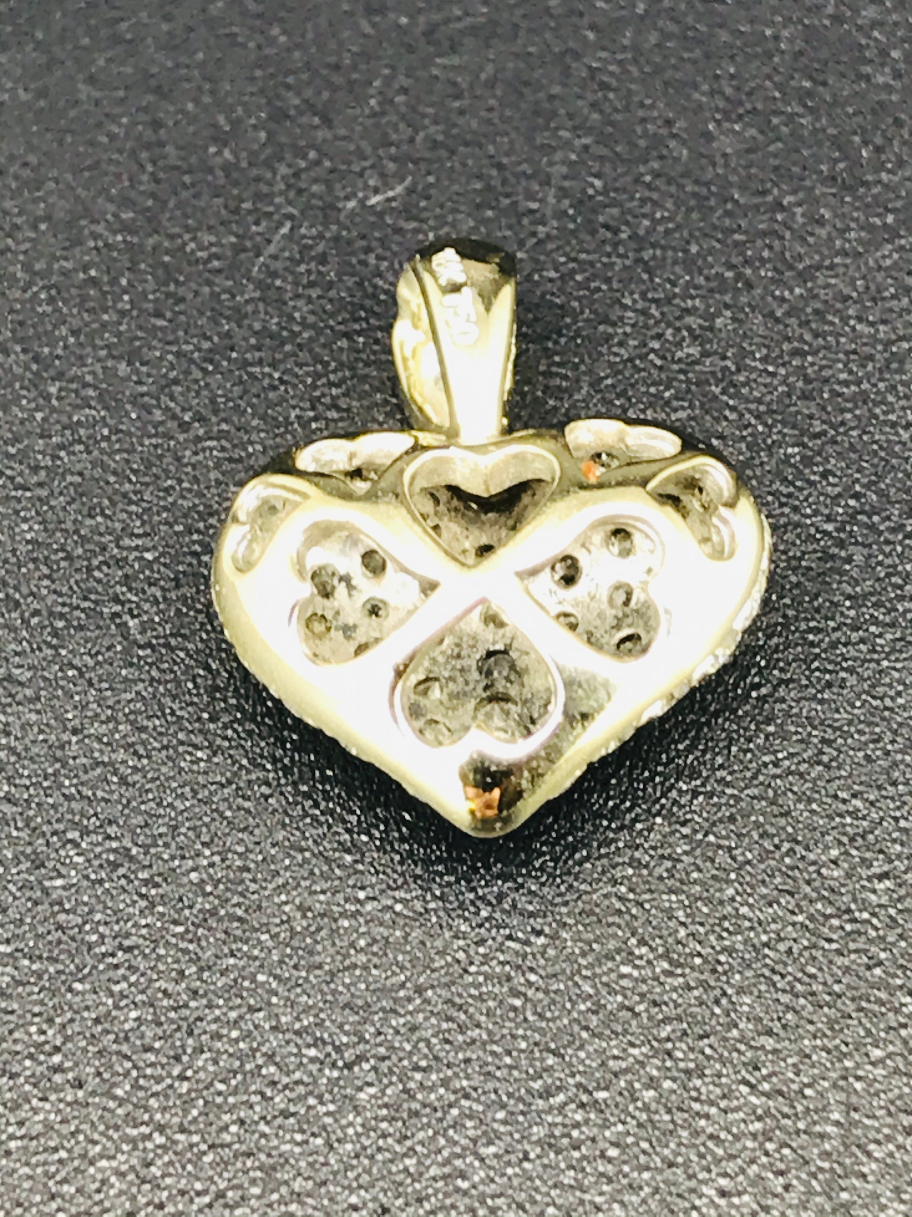 18ct gold pendant, diamond puff heart – Once Loved Treasures