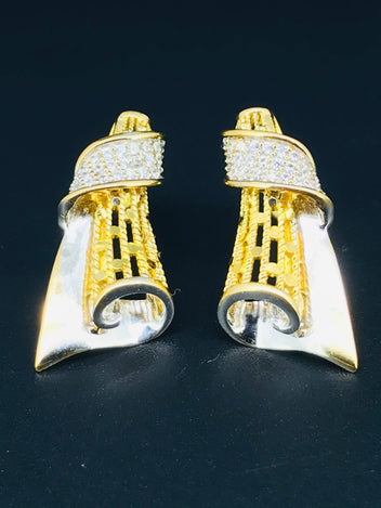 21ct gold cz earrings