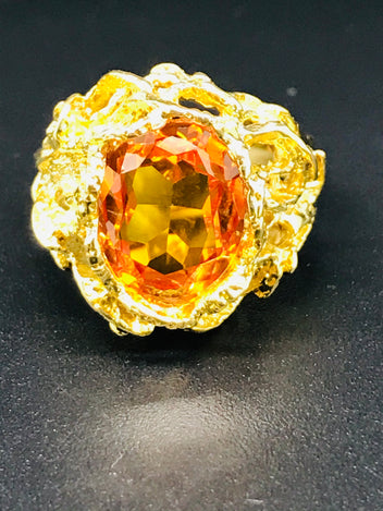 Custom hand made 9ct gold Citrine  Ring