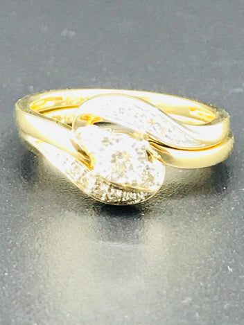9ct gold diamond engagement and wedding ring set
