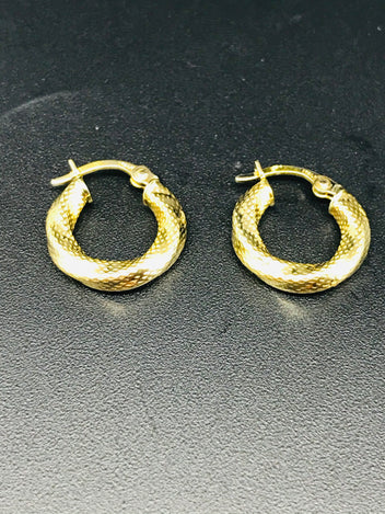 9ct gold twisted look earrings
