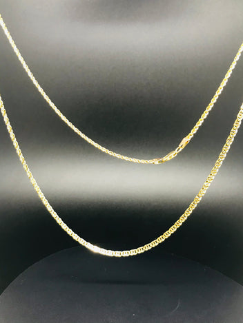 18ct gold diamond cut anchor chain necklace