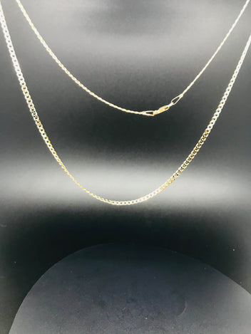 9ct gold diamond cut curb chain necklace