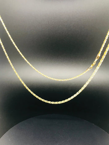 14ct Italian gold diamond cut, birds eye chain necklace 25764-50