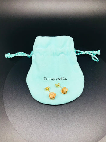 Tiffany & Co twist knot 18ct gold earrings