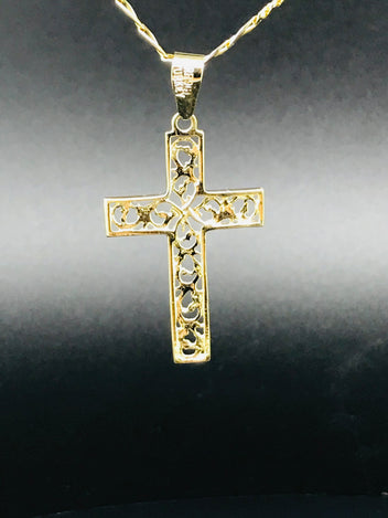 9ct gold figero chain and cross