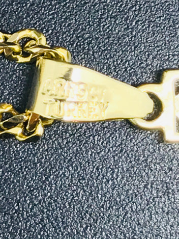 9ct gold figero chain and cross