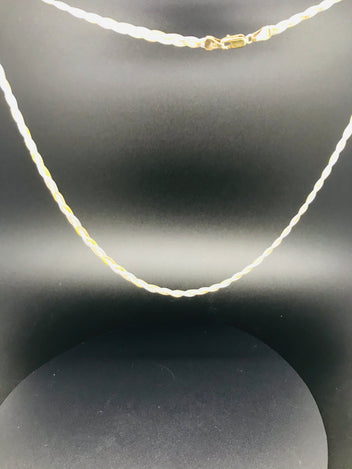 9ct gold three tone rope twist chain